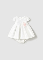 Cream Mikado Dress w/Bloomers - Select Size