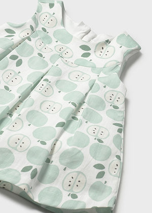 Jade Apple Print Dress - Select Size