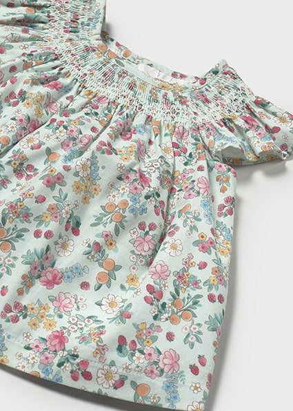 Jade Floral Smocked Print Dress - Select Size