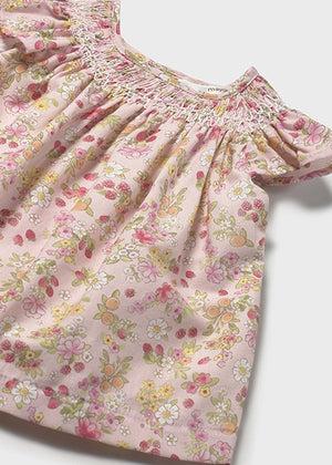 Baby Rose Floral Smocked Print Dress - Select Size