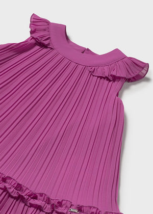 Orchid Pleated Chiffon Dress - Select Size