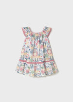 Rose Printed Dress w/Trimmings - Select Size