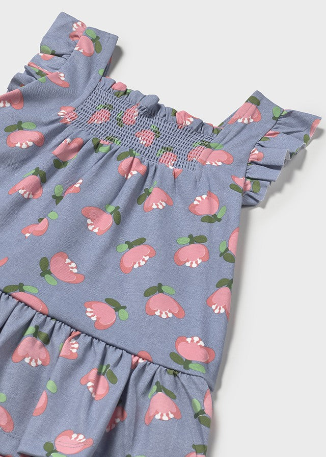 Blue w/Red Flowers Dress - Select Size
