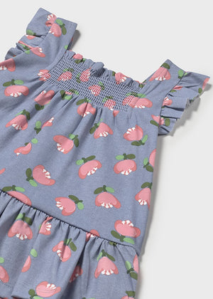 Blue w/Red Flowers Dress - Select Size
