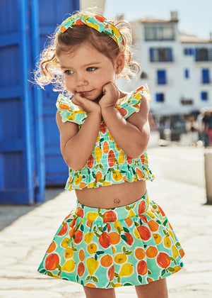 Turquoise Fruit 3-Piece Set w/Headband - Select Size