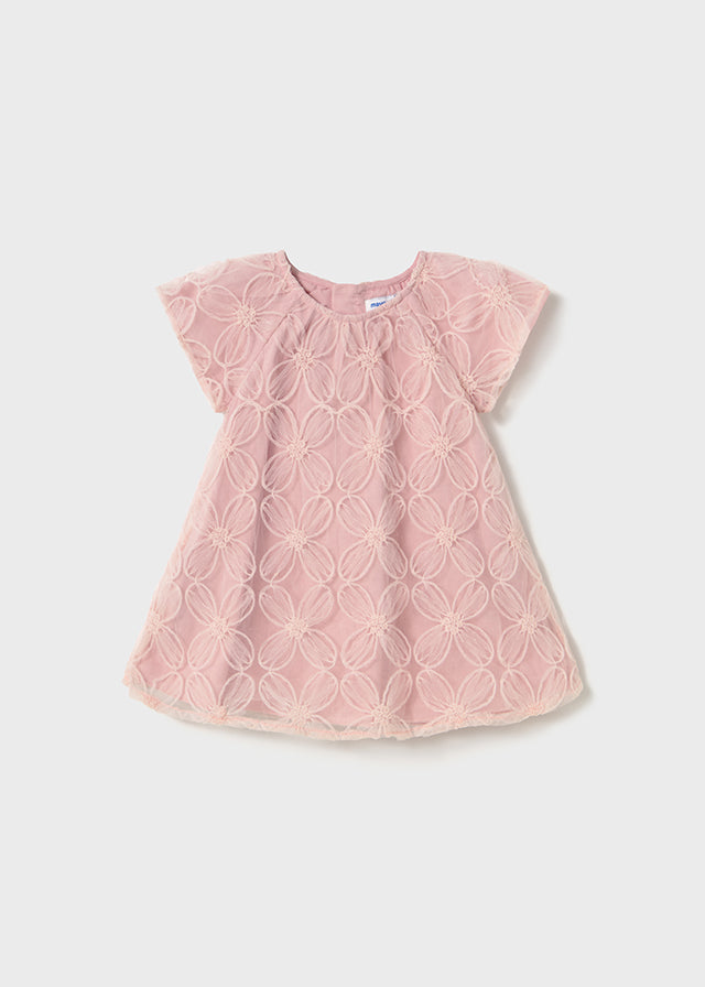 Pink Embroidered Tulle Dress - Select Size