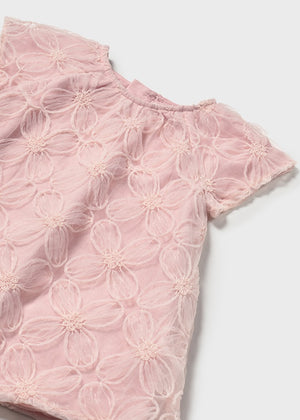 Pink Embroidered Tulle Dress - Select Size