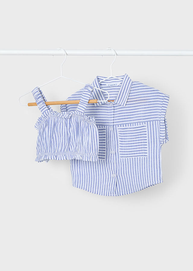 Indigo 2-Piece Striped Blouse - Select Size