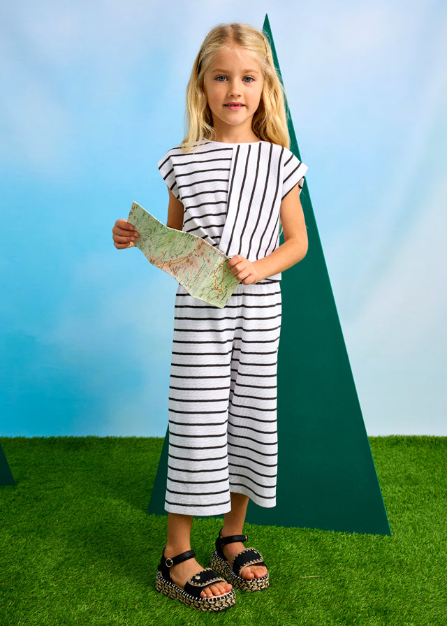 Black & White Stripe Shirt and Pant Set - Select Size