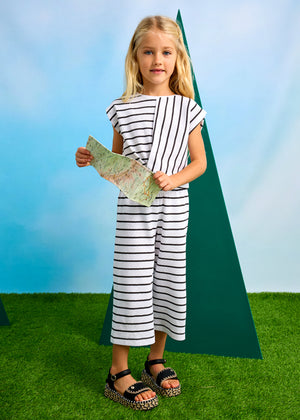 Black & White Stripe Shirt and Pant Set - Select Size