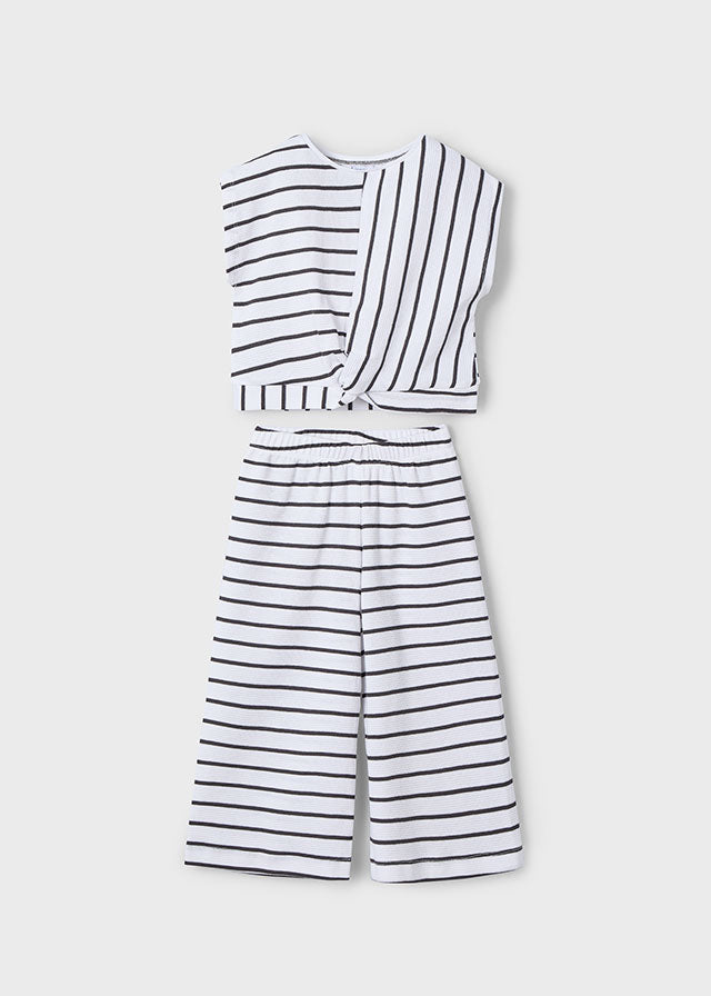Black & White Stripe Shirt and Pant Set - Select Size