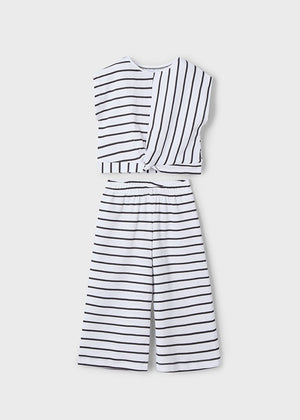 Black & White Stripe Shirt and Pant Set - Select Size