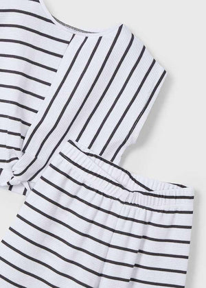 Black & White Stripe Shirt and Pant Set - Select Size