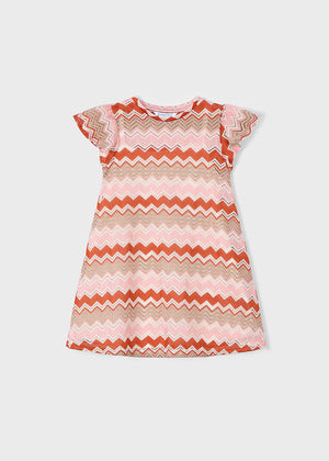 Salmon Zigzag Dress - Select Size