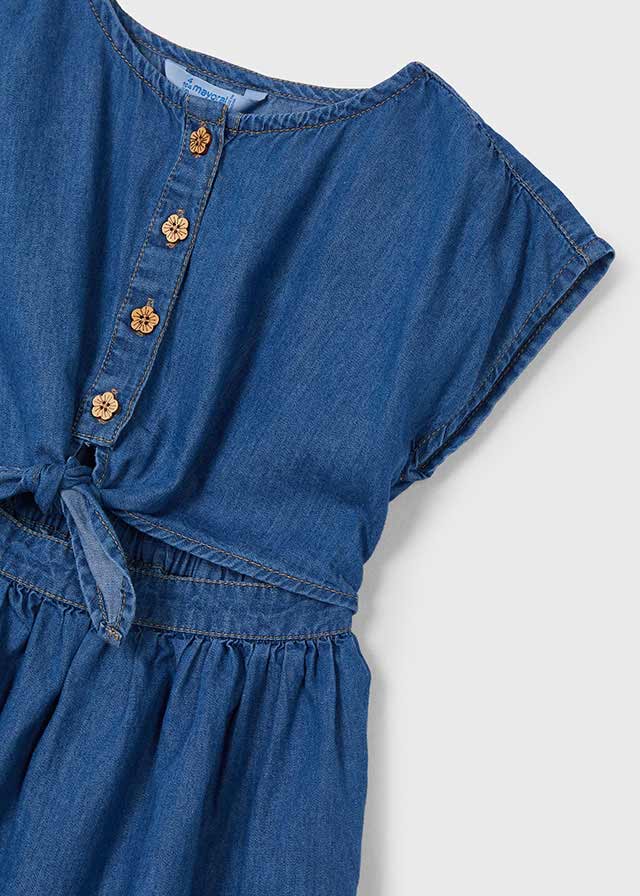 Medium Denim Flowy Buttoned Dress - Select Size