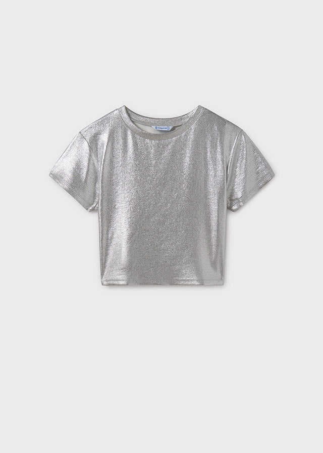 Silver Girls Ribbed Top - Select Size