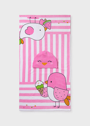 Bubblegum Pink Stripe Beach Towel