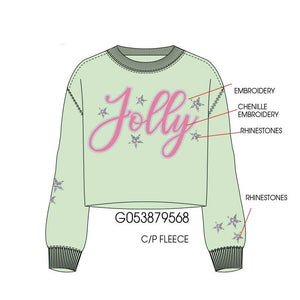 Jolly Rhinestone Stars Sweatshirt - TWEEN GIRLS