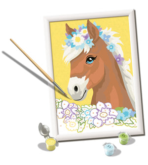 Horse with Flowers CreArt Paint By Numbers Kit