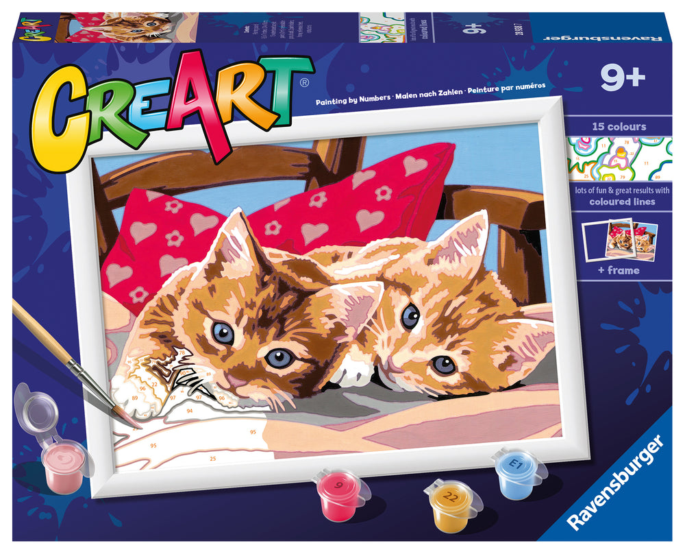 Two Cuddly Cats CreArt Paint By Numbers Kit