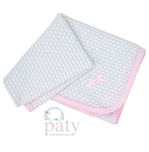 Paty Pinstripe Knit Receiving Blanket - With Trim Options