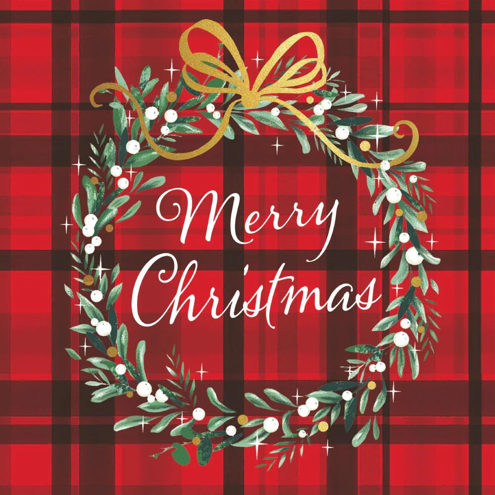 Red Christmas Plaid Lunch Napkins