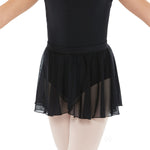 Mesh Girls Black Mock Wrap Pull On Skirt - Select Size