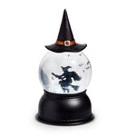 Flying Witch Lighted Swirling Bat Globe 8"