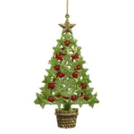 Star and Berry Green Tree Ornament - 6.5"