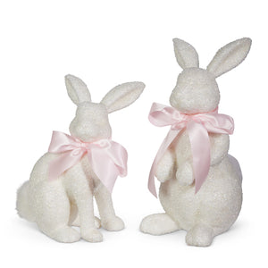 White Glitter Bunny - 14.5"