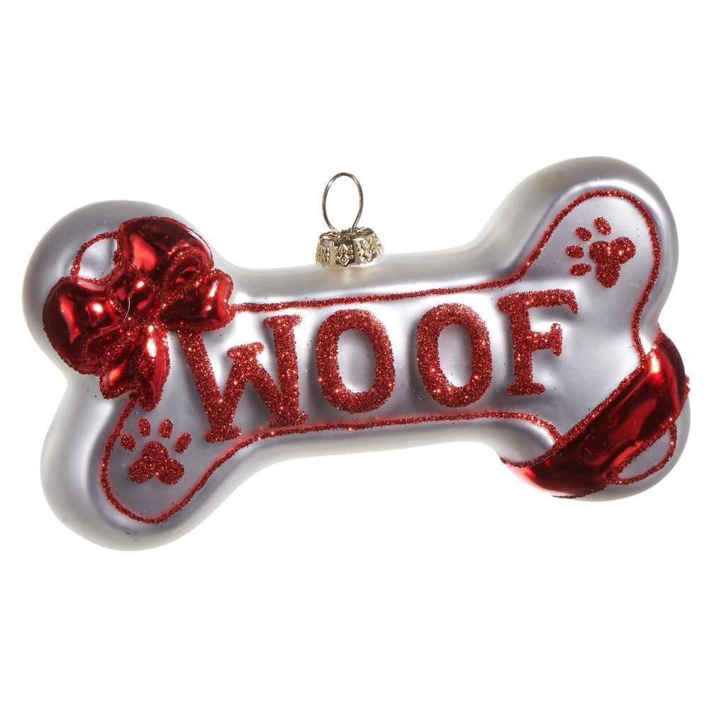 Woof Dog Bone Ornament - 5"