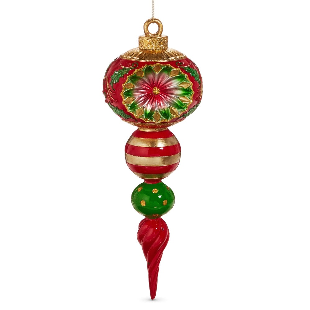 Red and Green Vintage Finial Ornament - 12"