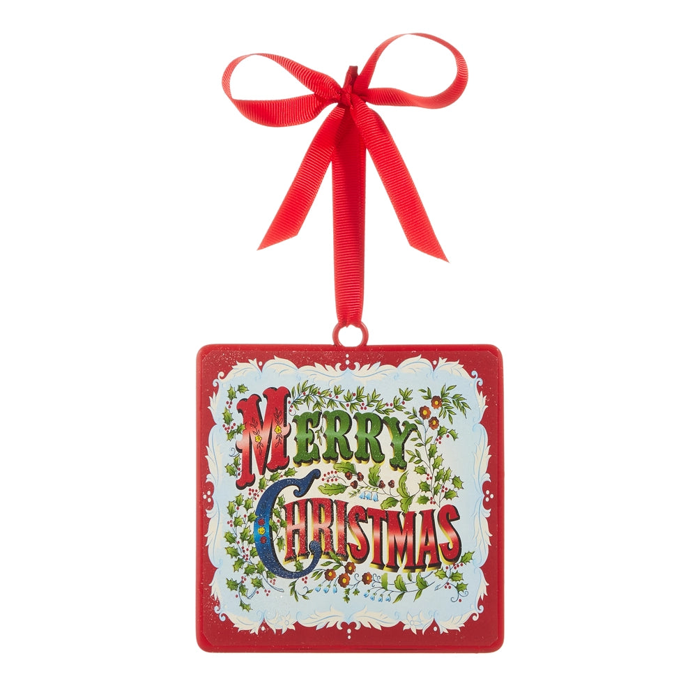 Traditional Merry Christmas Ornament - 5"