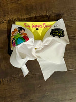 Hocus Pocus - Handpainted White Hair bow - Choose 6” or 8”