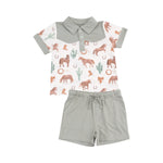 Western Horses Cowboy Polo & Short Set - Select Size