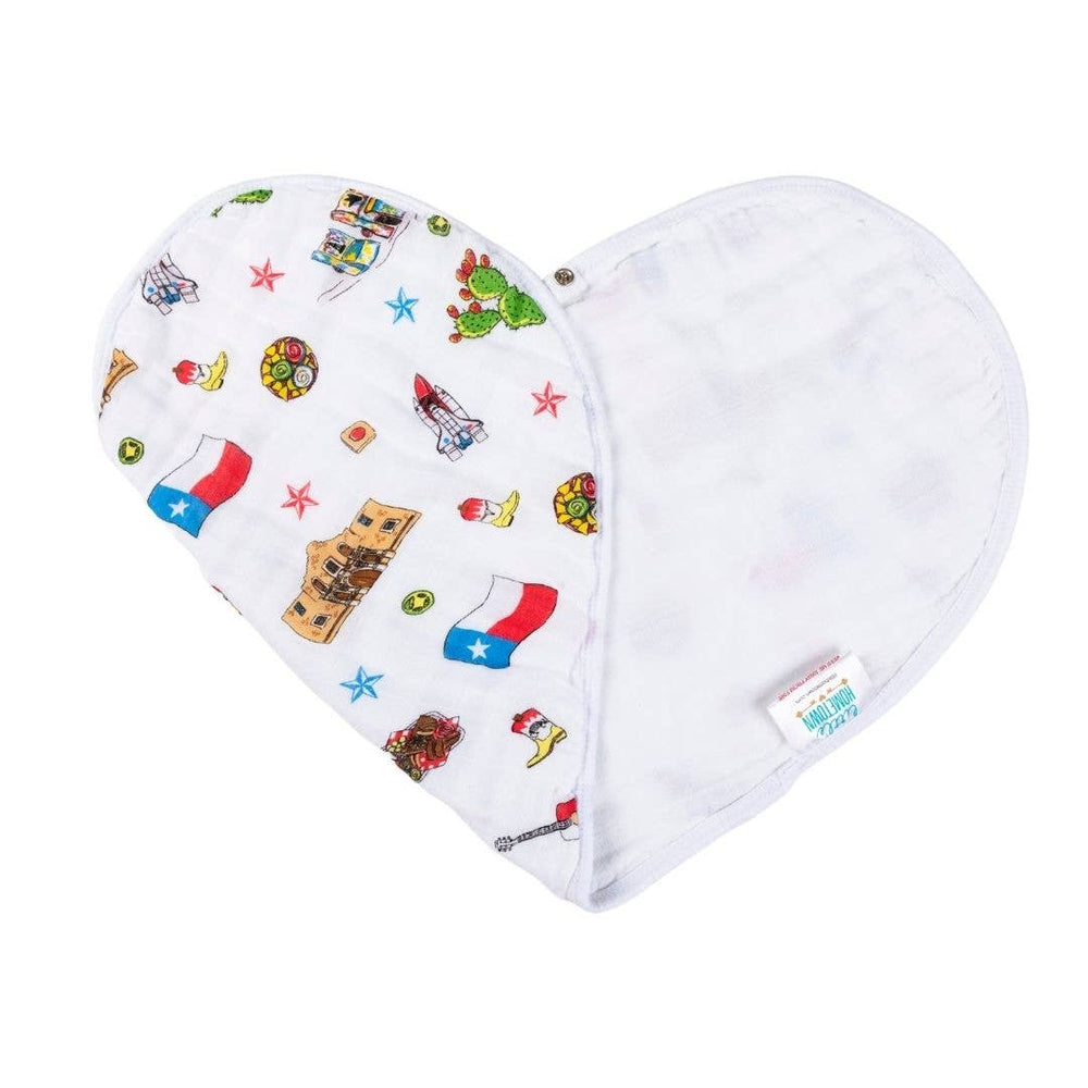 2-in-1 Burp Cloth and Bib: Texas Baby