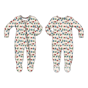 String of Lights Zipper Footie - Select Size