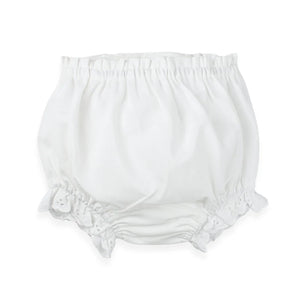 White Diaper Cover w/Eyelet Trim - Select Size