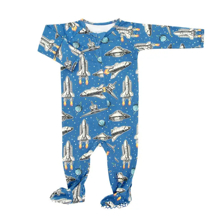 Deep in Orbit Zipper Footie - Select Size