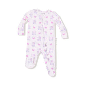 Lil Sis 2 Way Zipper Ruffle Back Footie - Select Size
