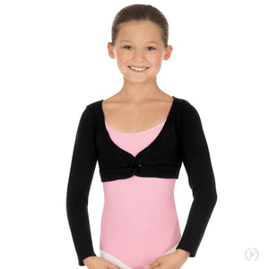 Soft Knit Twist Front Girls Mini Ballet Sweater - Select Color