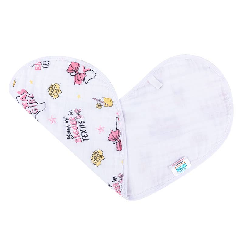 Texas Girl 2-in-1 Burp Cloth and Bib