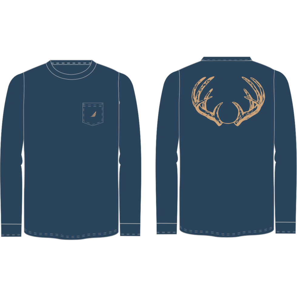 Asher Navy Antler Shirt - Select Size