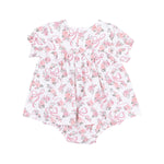 Ribbon & Flowers Smocked Ruffle Bubble - Select Size