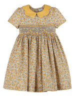 Honey Mustard Floral Dress in Yellow - Select Size