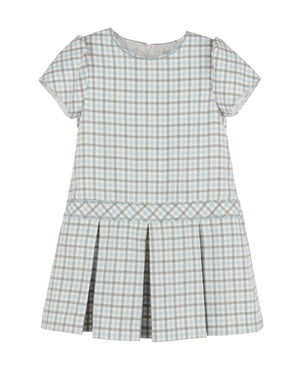 Blue Gingham Check Stitches Dress - Select Size