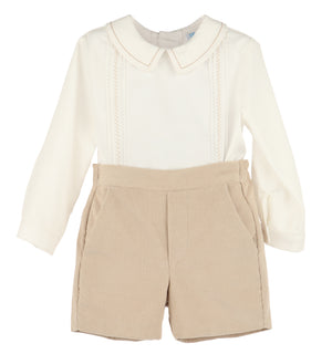 Beige Cozy Cord Romper - Select Size