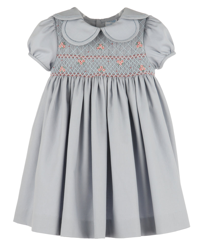 Blue Hydrangeas Smock Petal Dress - Select Size