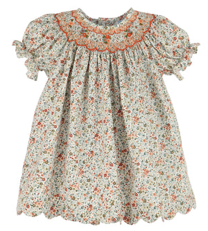 Autumn Glow Green Smock Bishop - Select Size