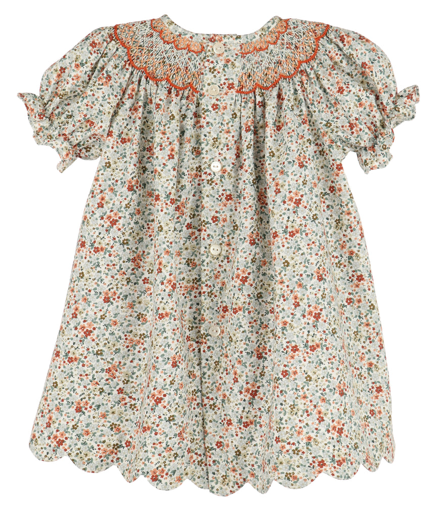 Autumn Glow Green Smock Bishop - Select Size